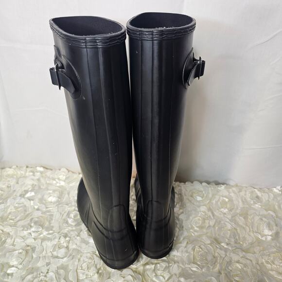 Hunter Original Tall Women's Rain Boots Black W9 - Picture 2 of 9